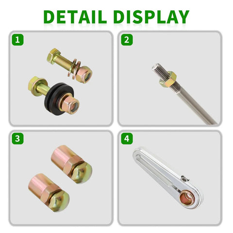 Detailed view of components from Adjustable Column Shift Linkage Kit ACA-1800 for 350 400 700R4 and 4L60 4L60E 4L80E Transmissions