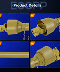 Beefed Up Pto Shaft Spanning 27.5 To 40.55 Inches With 6x6 Spline Ends showcasing connectors and drive design for heavy field equipment.