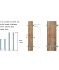 Diagram of screws for Five Pack Rustic Antique Copper Cabinet Pulls With Hammered Finish, showing sizes for cabinet and drawer installation.