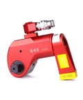Heavy Duty Hydraulic Torque Wrench With 360 Multidirectional Swivel Square Drive And Quick Release Fittings forged steel components in red.