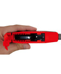 Side view of a Universal L To T Allen Wrench Adapter Converts Metric SAE And Torx Keys To A T Handle Quick Handy Tool in red casing.