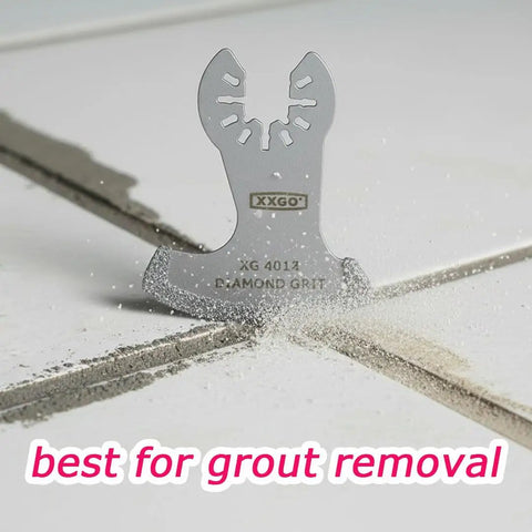 Four Pack Diamond Grout Removal Blades For One-Eighth Inch Grout Lines, Oscillating Tool Compatible, Ultra Sharp Grout Removal For Tile Mortar Thinset Plaster, Not For Cutting Tile Or Granite, 2.3mm Thick