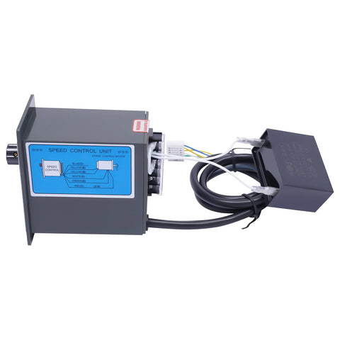 Amazon 250W 110V AC gear motor with gray metal housing, speed controller and mounting bracket