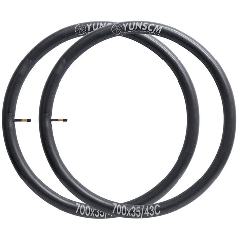 Two Pack 700x35C 38C 40C 42C 43C Bike Tubes With AV48mm Schrader Valve Inner Tube 700C Compatible For Road And Gravel Bikes
