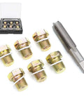 Heavy Duty M13 X 1.25mm Oil Pan Drain Plug Thread Repair Kit To Fix Stripped Threads And Stop Leaks With Precision Tap Tool For Easy Car Maintenance And Quick Engine Fluid Service Without A Messy Job, steel plugs and tap