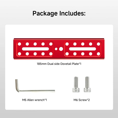 Go To Dual Sided Dovetail Mount Plate 185mm For SV555 APO set with Allen wrench and screws for Vixen Synta and Arca Swiss mounts