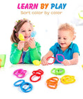 Children playing with Link To Go Baby Rings Toy Kit For Stroller Car Seat Crib Clip On Play Mat Early Education Set