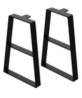 16 Inch Beefy Trapezoid Metal Bench Legs Heavy Duty Solid Steel With Rust Resistant Powder Coat Finish Supports Up To 400 Lbs Includes 2 Legs Screws