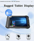 Built Like A Tank Industrial Rugged Tablet With Built In Barcode Scanner Running Windows 11 Pro Features Eight Gb Ram And 256 Gb Storage Plus Gps Wifi Nfc And Hd Touchscreen showing 8-inch rugged tablet display.