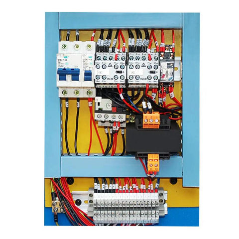 Electrical panel wiring for Heavy Duty Hydraulic Roll Bender Machine With 3Hp Motor And Two Inch Roller Shaft.