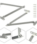 Two Pack Stainless Steel Cabinet Door Lift Up Stay Hinges For Cupboards And Furniture Built Tough Durable Supports
