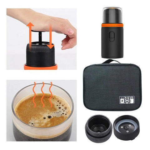 Grab And Go Mini Portable Espresso Maker For Travel And Hiking Easy To Operate And Clean One Pot Two Cups Manual Coffee Brewer Gift