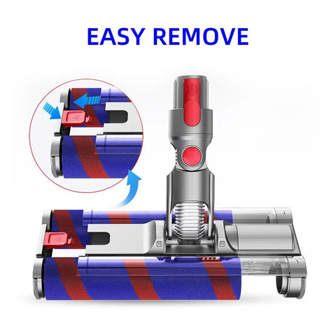 Soft Roller Floor Head With Led Headlights For Dyson V7 V8 V10 V11 Vacuum Cleaners, showing easy attachment mechanism
