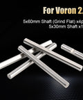 Next Level D Type Shaft Bearing Rod Set With Grind Flat Finish, 5mm Round Outer Diameter, Includes Four Long And One Short Bearings, Linear Round Rod For 30mm Or 60mm Lengths, Perfect For Motorized Builds; 5x60mm and 5x30mm rods shown