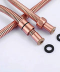 UMJIGF Shower System, Bathroom Brass 10-12 Inch Ceiling Mount Rainfall Shower Faucet System with 6 Pcs Body Sprays Jets Mixer Set, Brushed Rose Gold luxury hose with connectors.