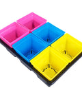 Movable Indoor Plant Pots With 6 Grid Germination Tray For Seedlings And Succulents Hydroponic Grow Tray System Durable Plastic Nursery Kit For Easy Maintenance And Pro Grade Home Garden Setup, six-color plastic tray