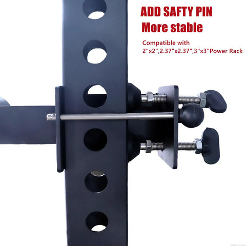Upgrade Hamstring Curl Sit Up Bar Attachments for Power Racks With Pin Rod and 3 Adjustable Holes, fits 2x2 to 3x3 uprights