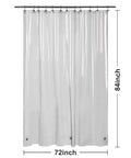 Extra Long Clear Black Shower Curtain Liner With 3 Magnets 72 By 84 Inches XL Waterproof PEVA PVC Free Lightweight Bathroom Liner With Metal Grommets Clear Durable Odor Free Water Repellent hanging displayed.