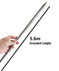 Person holding Heavy Duty 201 Stainless Steel Whip Antenna Telescopic 5.6 Meter With M10 External Thread For JPC 12 Mount Built To Last