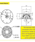 Technical drawing of Harmonic Drive 30 Arcsec Strain Wave Gear Harmonic Reducer Precision ZXJ14-74mm 80 To 1 Ratio.