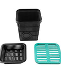 Square Catch Basin Drain Kit For Outdoor Drainage With 9 Inch Basin Includes 1 Bucket 1 Basket And 1 Cover Plate Shown Separately