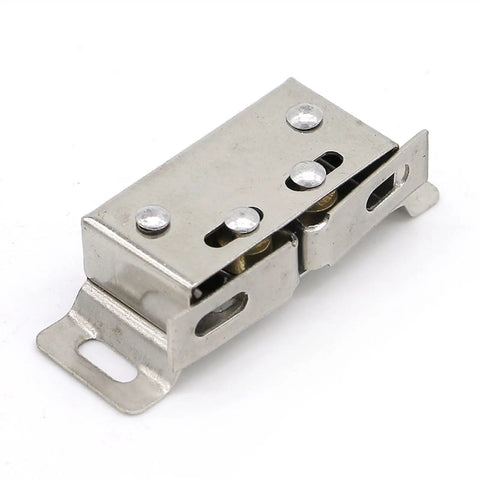 Stainless Steel Wardrobe Door Double Ball Roller Catch Latch Door Closer In Silver for closet doors