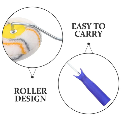 Close-up of Badass Paint Roller Brush Crafted For Weekend Crews Chasing Tight Wall Coverage with fuzzy roller and ergonomic handle.