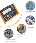 Digital Earth Ground Resistance Tester With 2 Pole And 3 Pole Modes, High Precision 0 Ohm To 4000 Ohms Insulation Tester, Big LCD