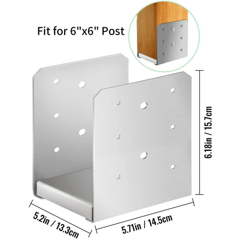 Sturdy Stainless Post Base 2 Pack For 8x8 Wood Posts Adjustable Bracket With Inner Opening 7.8 By 7.48 Inches Waterproof Rustproof Post Anchor For Rough Lumber Heavy Duty Ground Support