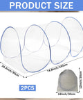 Two Large Pop Up Mosquito Nets Set For Bed Camping And Travel Portable Foldable Bug Netting Mesh Canopy For Adults Includes Storage Bag 74.8 x 35 x 35 Inches Ideal For Patio Or Bedroom displayed with size dimensions.