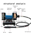Detailed view of Top Shelf Mini Bench Grinder With Quick Adjust Speed Dial for Jade Jewelry engraving tasks.