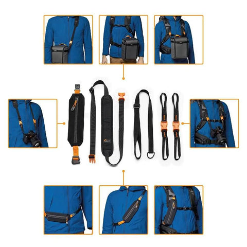 24L Hiking Camera Backpack With Side Access, Removable Camera Insert, And Accessory Strap System layout with components shown