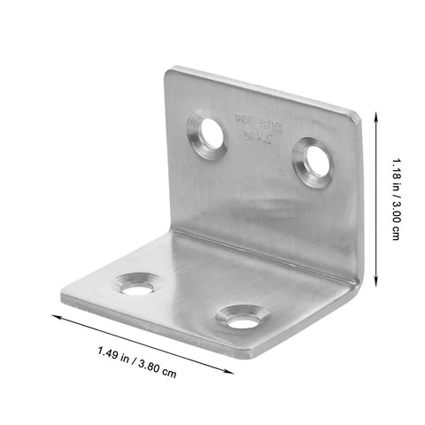 Heavy Duty L Brackets 10 Pack 90 Degree Shelf Support Braces 304 Stainless Steel For Wood And Plastic DIY Furniture Reinforcement
