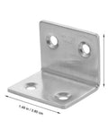 Stainless Steel L Brackets 10 Pcs Shelf Support Corner Braces For Wood Furniture DIY 90 Degree Angle Reinforcement Strong Durable Easy Install Quick Projects Silver with measurements