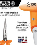 Close-up of insulated pliers from General Purpose Insulated Tool Kit 1000-Volt Rated 22-Piece Set In Lockable 3-Pallet Case