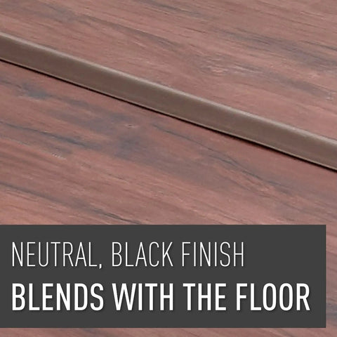 15 Foot Brown Floor Cord Cover For Cables And Wires Holds One Cable With Pressure Sensitive Tape blending with wood floor