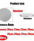 Beefed Up Heavy Duty 304 Grade Stainless Steel Machining Blanks Set Of 10 Round Discs 20 To 28mm Diameter 4mm Thick