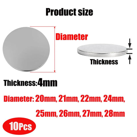 Beefed Up Heavy Duty 304 Grade Stainless Steel Machining Blanks Set Of 10 Round Discs 20 To 28mm Diameter 4mm Thick