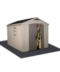 Outdoor Storage Shed Mat For Patio And Carport, Waterproof And Dustproof Non Slip Backing Keeps Liquids Out, 8x6 Foot Black under shed