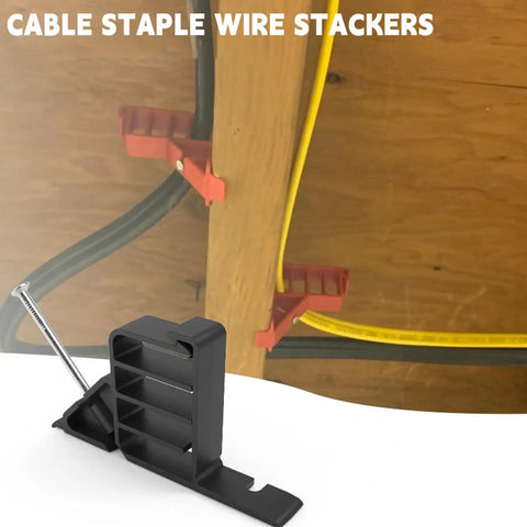 Super Clean Cable Stackers With 25 Count Pack Of Sturdy Plastic Wire Clips And Stainless Steel Nails for organizing wires on drywall.