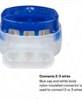 Blue Insulation Displacement Connector For 2 Or 3 Wires Pigtail Self Stripping And Moisture Resistant 22 To 14 AWG Solid Or Stranded Wire With Tin Plated Brass Contacts Pack Of 50