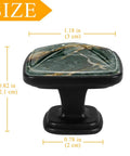 Hella Chic Marble Ombre Cabinet Pulls Set Of Four Sage Green And White Abs Resin Drawer Handles with stainless steel screws, 1.18x0.82 inches.