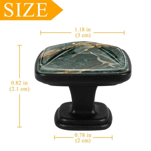 Hella Chic Marble Ombre Cabinet Pulls Set Of Four Sage Green And White Abs Resin Drawer Handles with stainless steel screws, 1.18x0.82 inches.