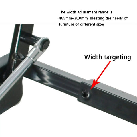 No Sweat Lift Top Coffee Table Kit With Heavy Duty Pneumatic Hinges Smooth Operator Riser adjustable width range 465mm to 810mm.
