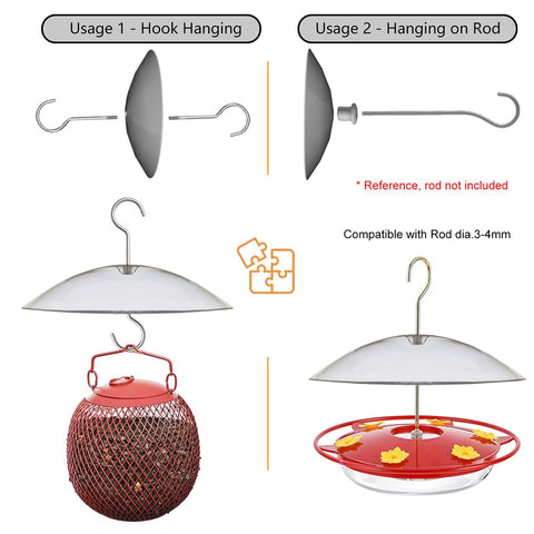 8 Inch Weather Guard Dome For Bird Feeder Red Protective Cover Shields Rain Snow Sun 20cm Diameter Fits Smaller Feeders