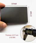 Person holding a matte black 0.42mm aluminum card, dimensions 3.4 x 2.1 inch, with a caliper showing thickness, Thick 0.42mm Aluminum Business Card Blanks For Laser Engraving, 50 Pcs Matte Black Pro Grade Metal Cards For DIY Gifts, Multipurpose Craft Supplies For Laser Etching And Custom Card Projects.