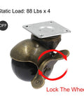 Smooth As Silk Vintage Caster Wheels With Locking Brake Set Of 4 Includes Mounting Hardware for secure locking and heavy-duty support.