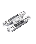 2 Pack 6 Inch Hidden Door Hinges Heavy Duty Matte Silver Zinc Alloy, showing smooth swing mechanism for interior doors.