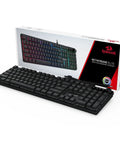 Dope Full Size Gaming Keyboard With Quick Turn Volume Knob, 104 Keys Wired PC Peripheral Featuring Fresh RGB Lighting And Crisp Feedback For Weekend Warriors with black design.
