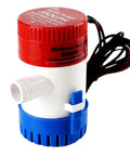 Top Shelf Daily Driver 12 And 24 Volt Automatic Bilge Sump Water Pump For RV Yacht Boat Trailer Applications 1100 Gph 12 Volt pump with blue base.